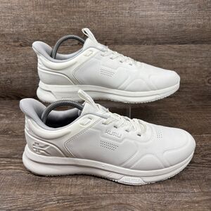 Kuru Shift Shoes Men's 8.5 Bright White Leather Anti-Slip Walking Sneaker